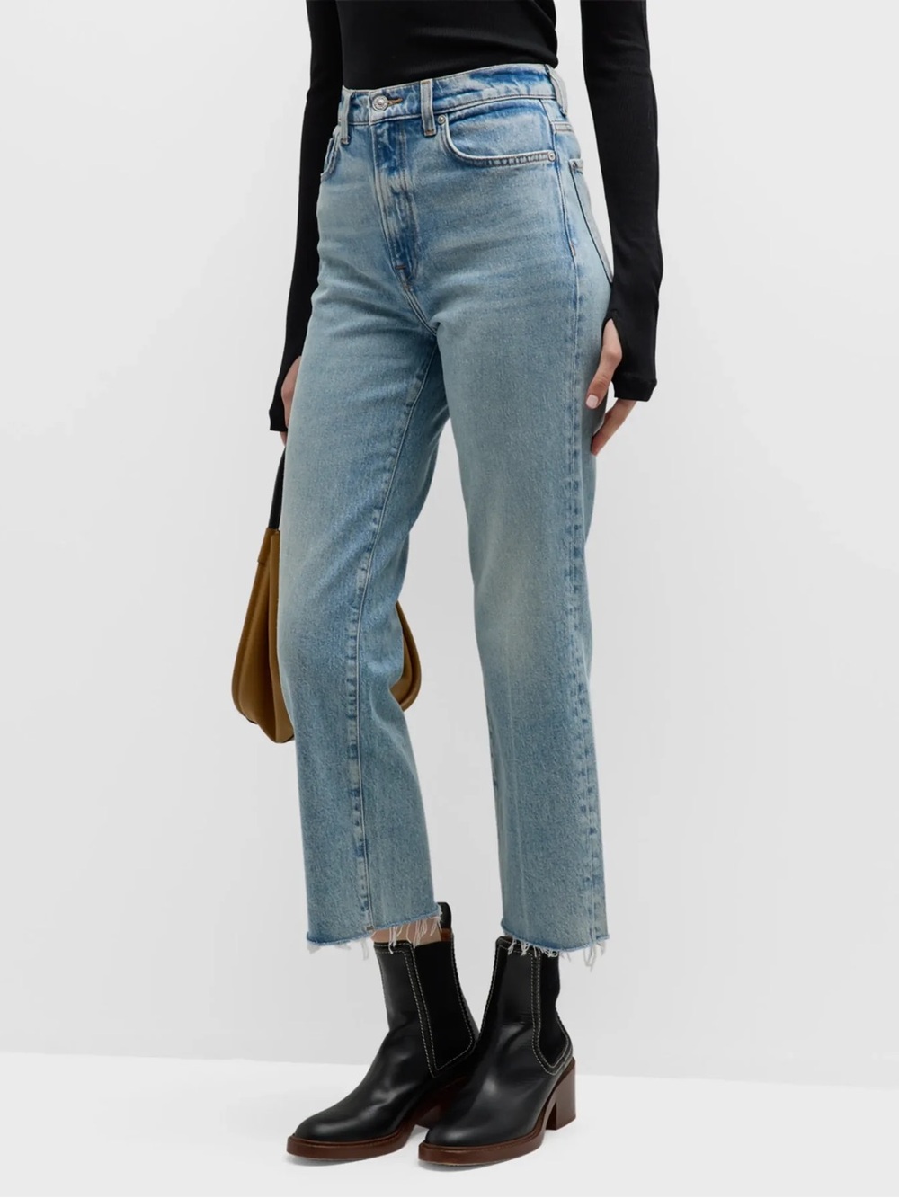 7 For All Mankind Logan Stovepipe Jeans W/ Fringe 31